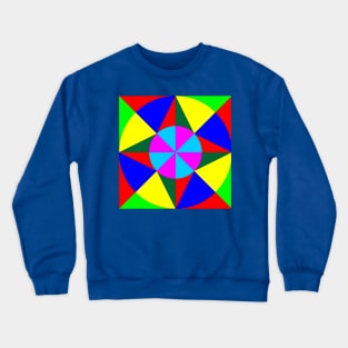 red, green, blue, yellow and pink pattern. Crewneck Sweatshirt